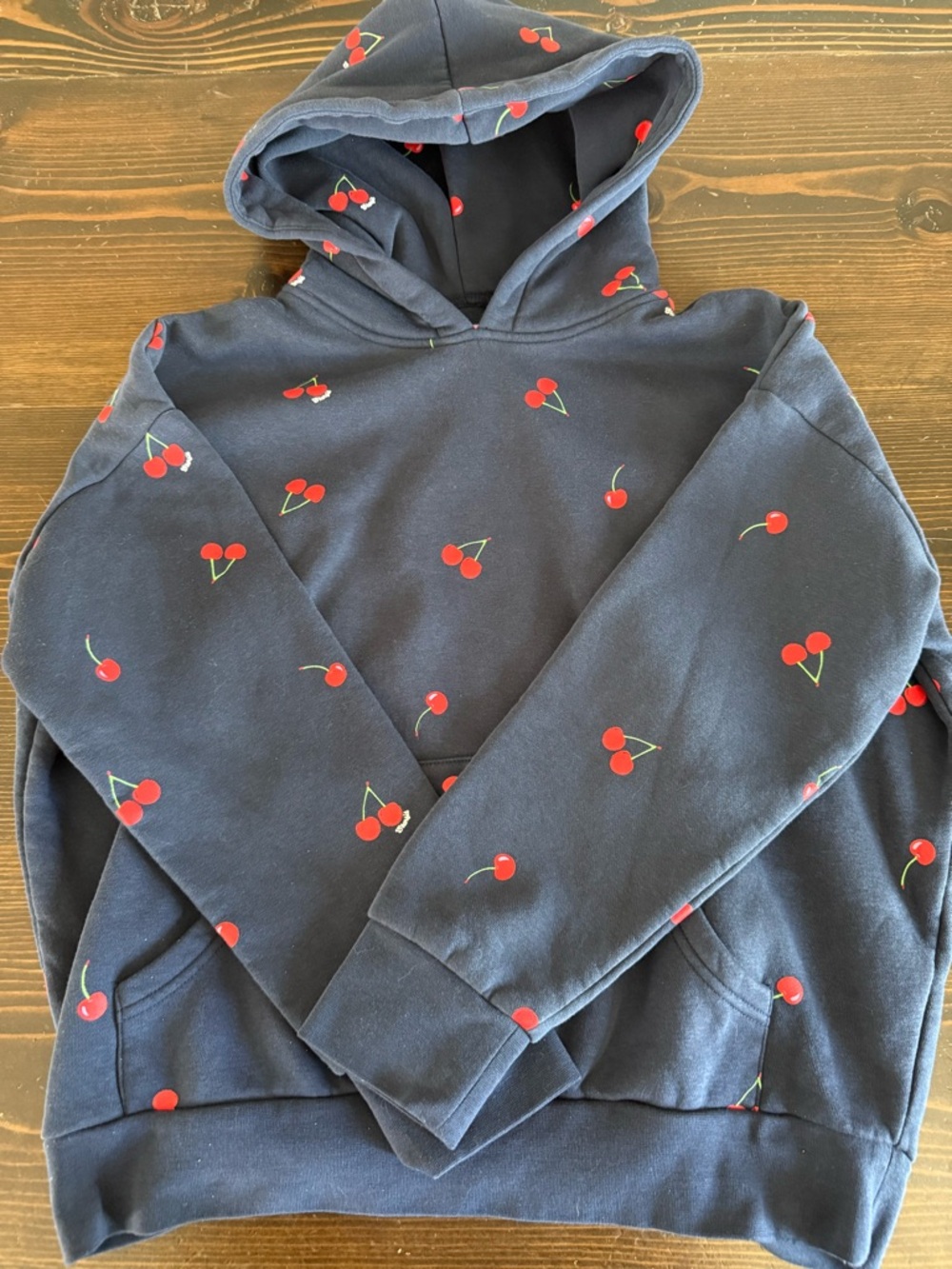 Navy Cherry-Print Starfit Hoodie